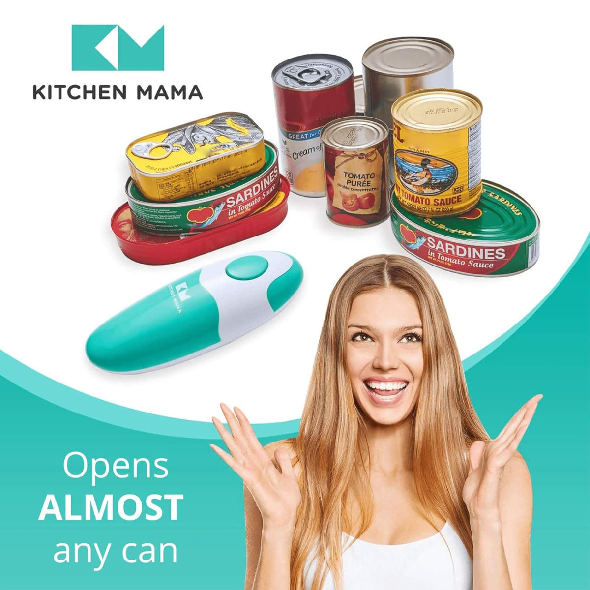 Kitchen Mama Auto Electric Can Opener: Open Your Cans with a Simple Press of Button