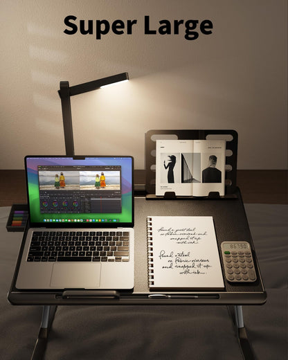 Laptop Bed Tray Desk with LED Desk Lamp
