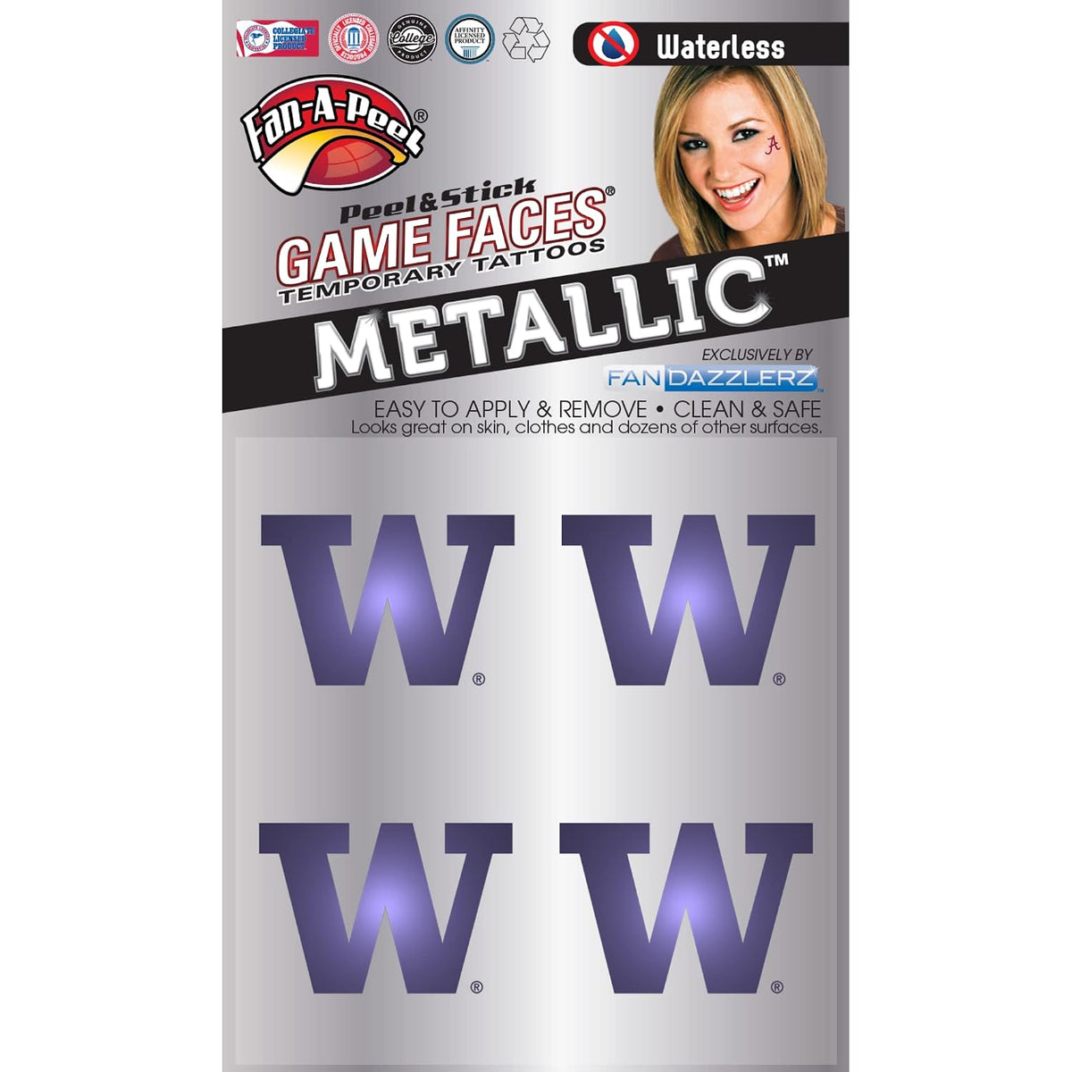 Alabama Waterless Temporary Tattoos - Hypoallergenic Peel and Stick Waterproof Temporary Tattoos - Officially Licensed