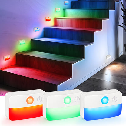 Guankai 8 Pack Motion Sensor Stair Light for Indoor, Battery Operated