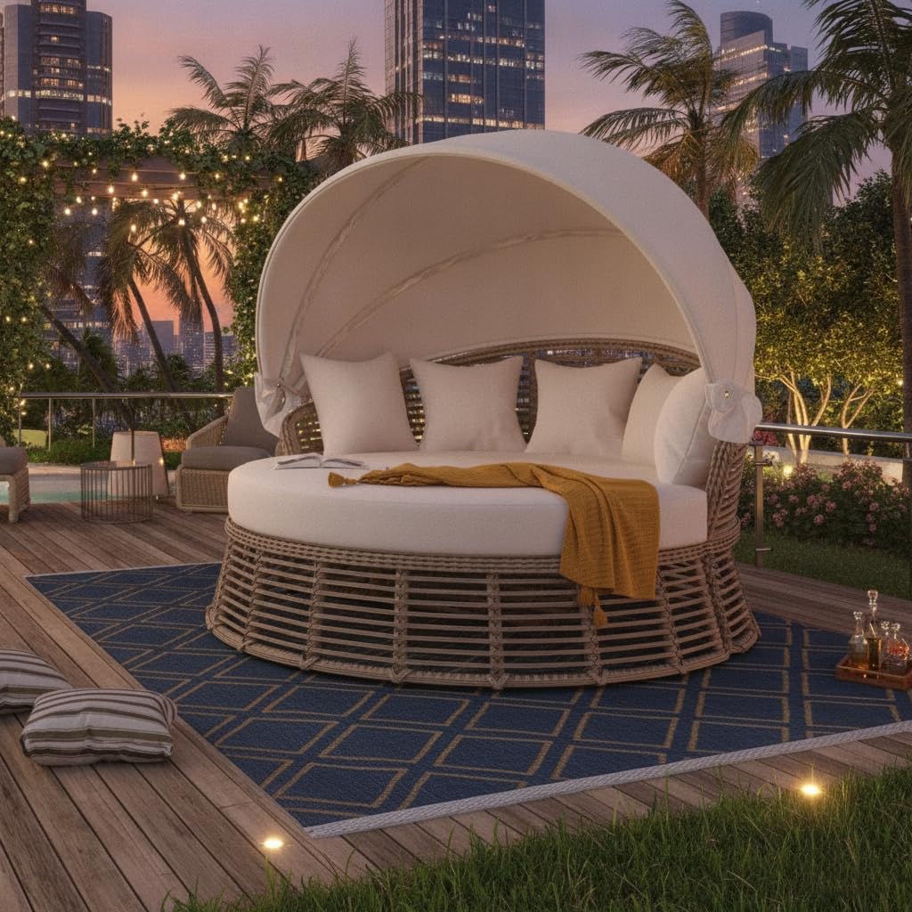 Lumisol Outdoor Sunbed with Retractable Canopy