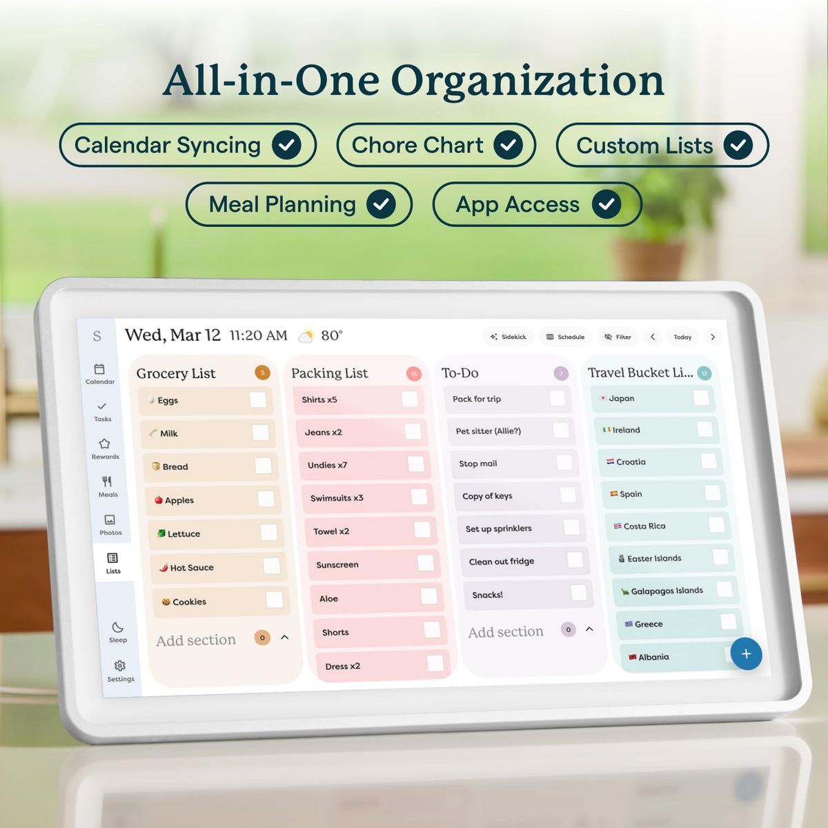 Skylight Calendar: 15-Inch Wall Planner Digital Calendar & Chore Chart, Smart Touchscreen Interactive Display