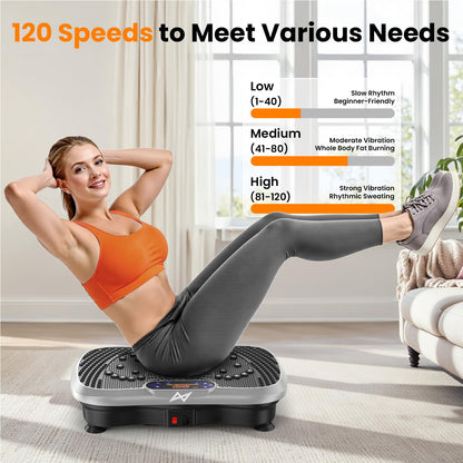 Axv Vibration Plate Fitness Platform Exercise Machine Vibrating Shaking Full Body Shaker Workout Vibrate Stand Shake Board Sport for Weight Loss Fat Burner for Gym Home Office