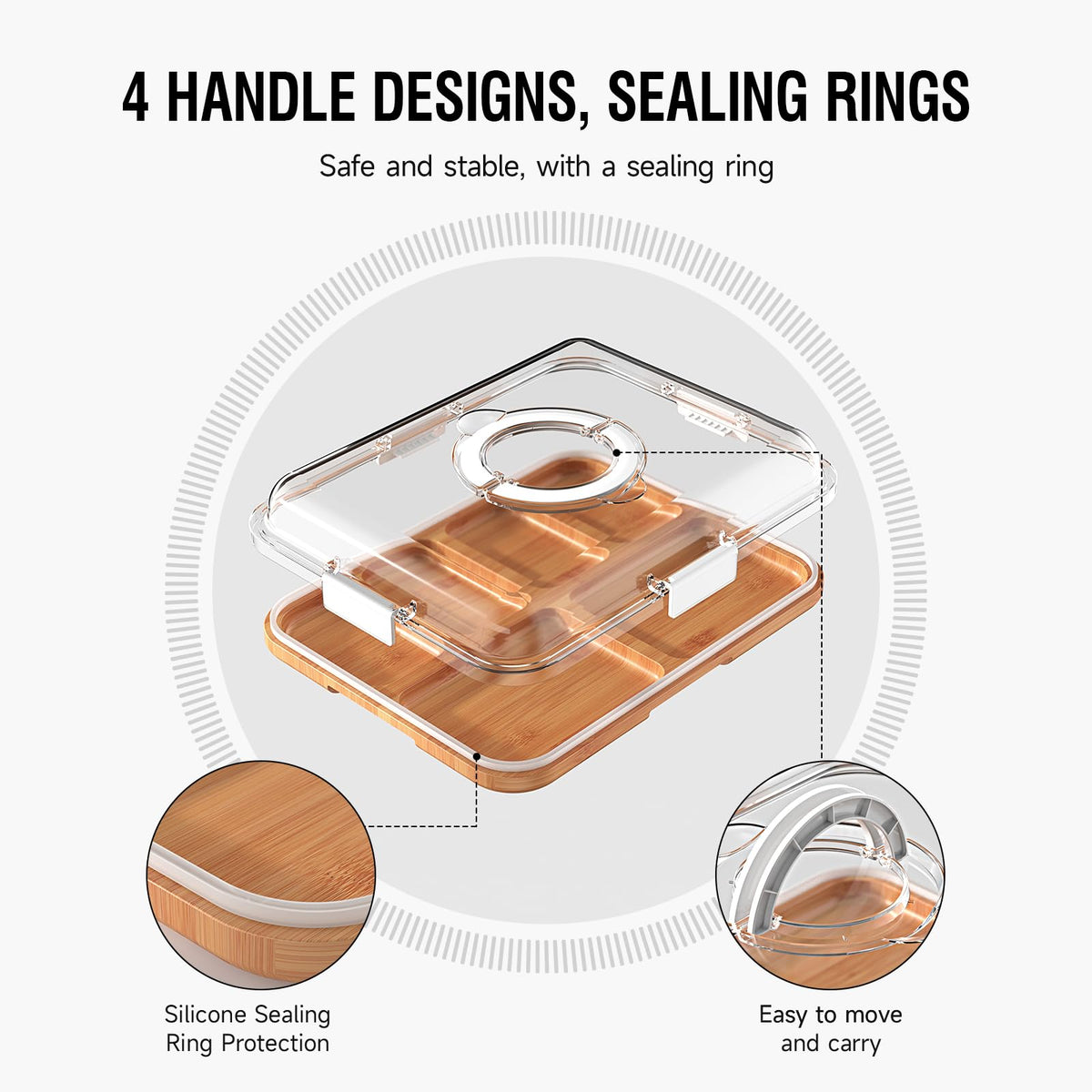 Renmxj Portable Charcuterie Boards with Lid, Cheese, Veggie & Snack Tray