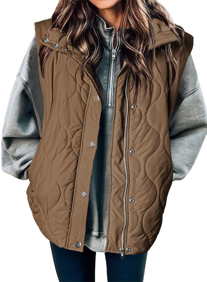 EVALESS Womens Lightweight Cropped Puffer Vest
