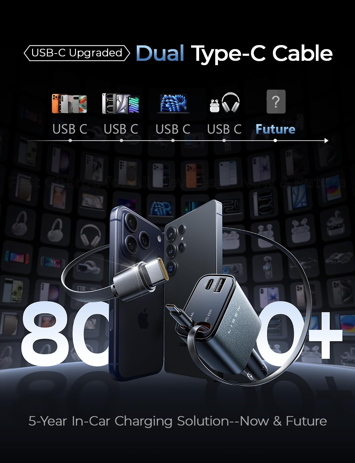 Lisen Retractable Car Charger