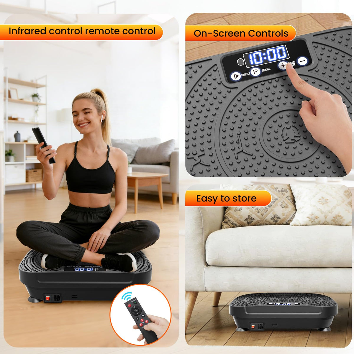 Axv Vibration Plate Fitness Platform Exercise Machine Vibrating Shaking Full Body Shaker Workout Vibrate Stand Shake Board Sport for Weight Loss Fat Burner for Gym Home Office