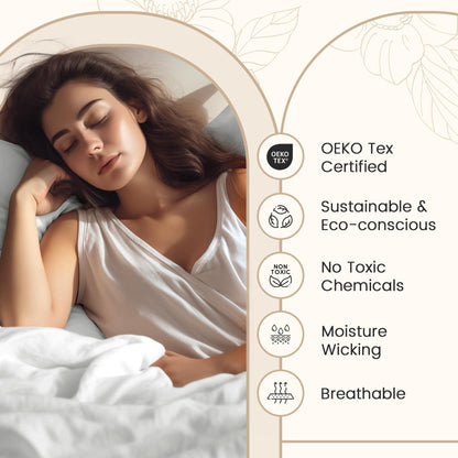 100% Egyptian Cotton Sheets King Size Sheets Set with Fully Elasticated 15" Deep Fitted Sheet & Pillowcases