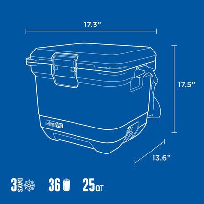 Coleman Pro Heavy-Duty 45qt Ultra-Light Premium Hard Cooler, Extra-Thick Insulation Keeps Ice Up to 4 Days, 74-Can Capacity