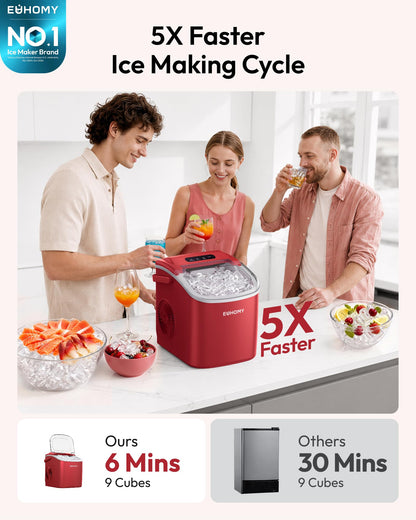 Euhomy Countertop Ice Maker Machine with Handle