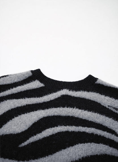 Sidefeel Women's Long Sleeve Crewneck Animal Print Cardigan Sweater