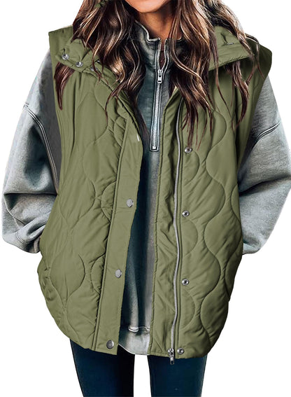 EVALESS Womens Lightweight Cropped Puffer Vest