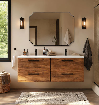 Andy Star Unique Rectangle Wall Mirror, 24"X32"