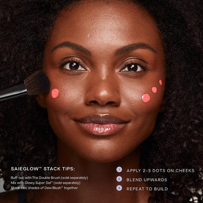 Saie Dew Liquid Blush for Cheeks - Hydrating Cream Blush Stick with a Blendable + Buildable Formula - Skincare Infused Dewy Cheek Tint for a Natural Flush - Glowy Makeup Essential - Baby (.40 Oz)