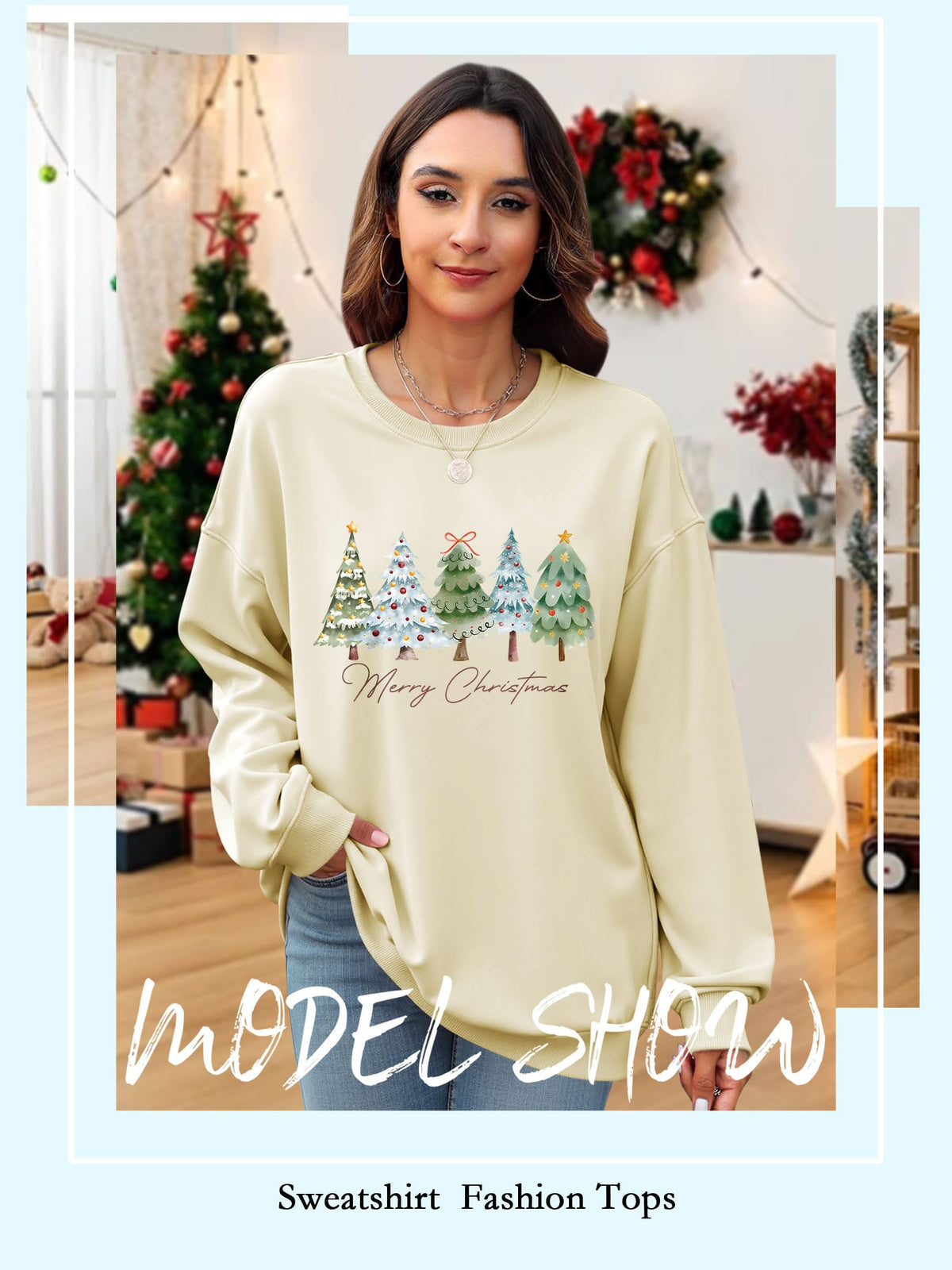 Christmas Shirts For Women Merry Christmas Graphic Crewneck Sweatshirt Tops