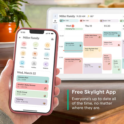 Skylight Calendar: 15-Inch Wall Planner Digital Calendar & Chore Chart, Smart Touchscreen Interactive Display