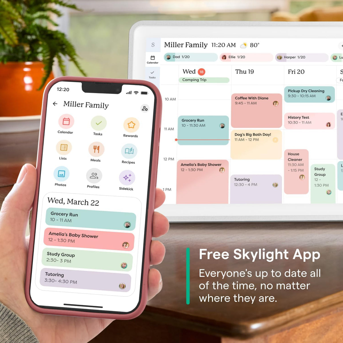 Skylight Calendar: 15-Inch Wall Planner Digital Calendar & Chore Chart, Smart Touchscreen Interactive Display