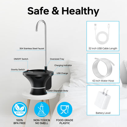 Drinking Water Dispenser Pump, Automatic Electric Drinking Water Bottle Pump for 2-5 Gallon Water Jugs