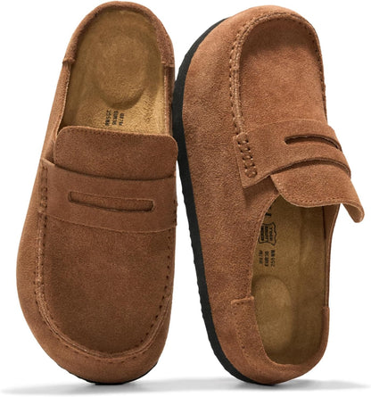 Project Cloud 100% Genuine Leather Moccasin Clogs for Women Fall Shoes