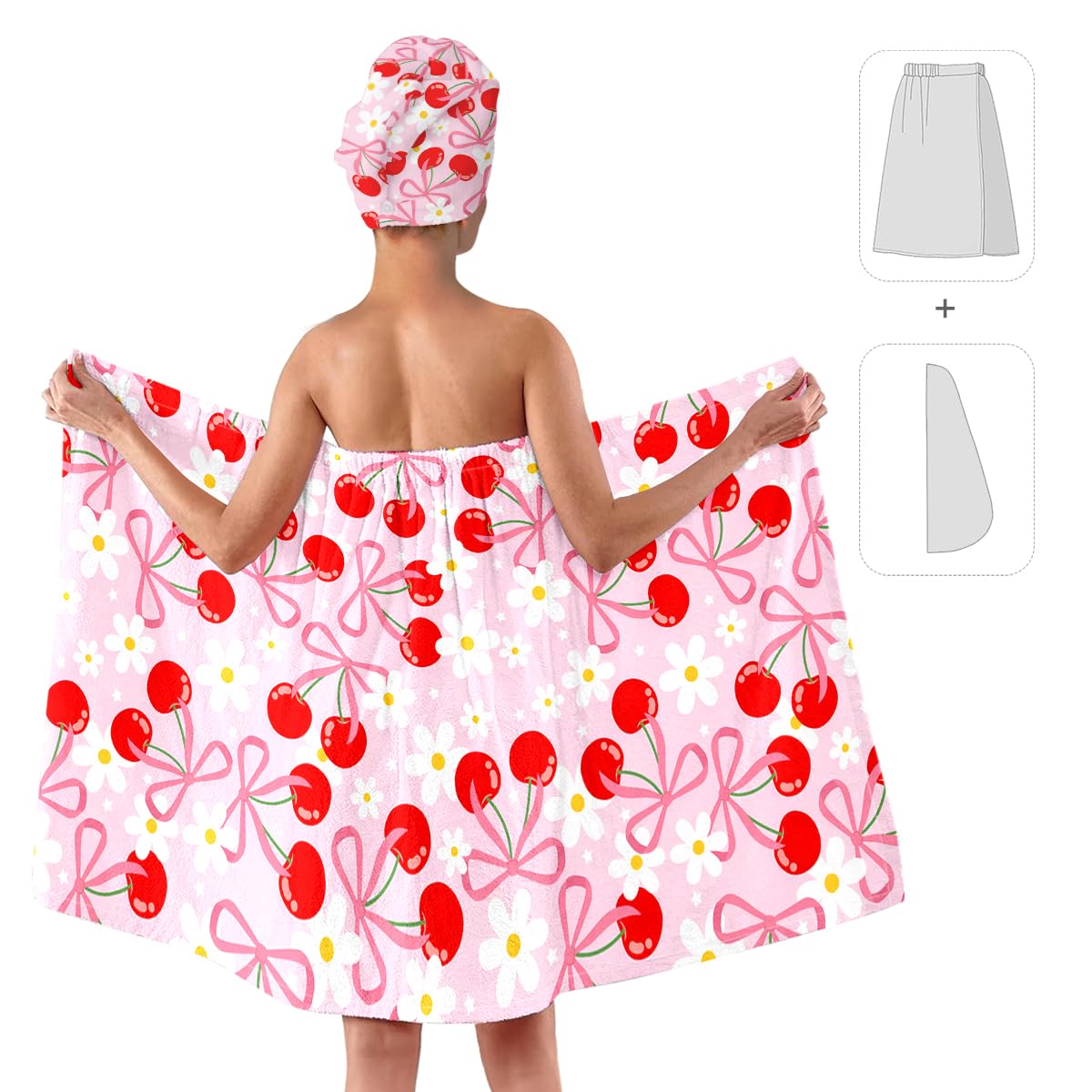 Bath Wrap and Hair Drying Towel Set – Microfiber Quick Dry