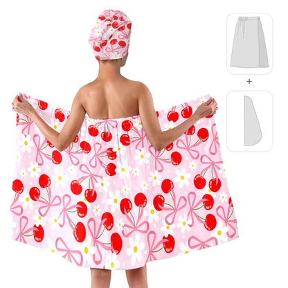 Bath Wrap and Hair Drying Towel Set – Microfiber Quick Dry