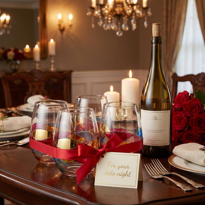 Artisanal Hand Painted Stemless Wine Glasses