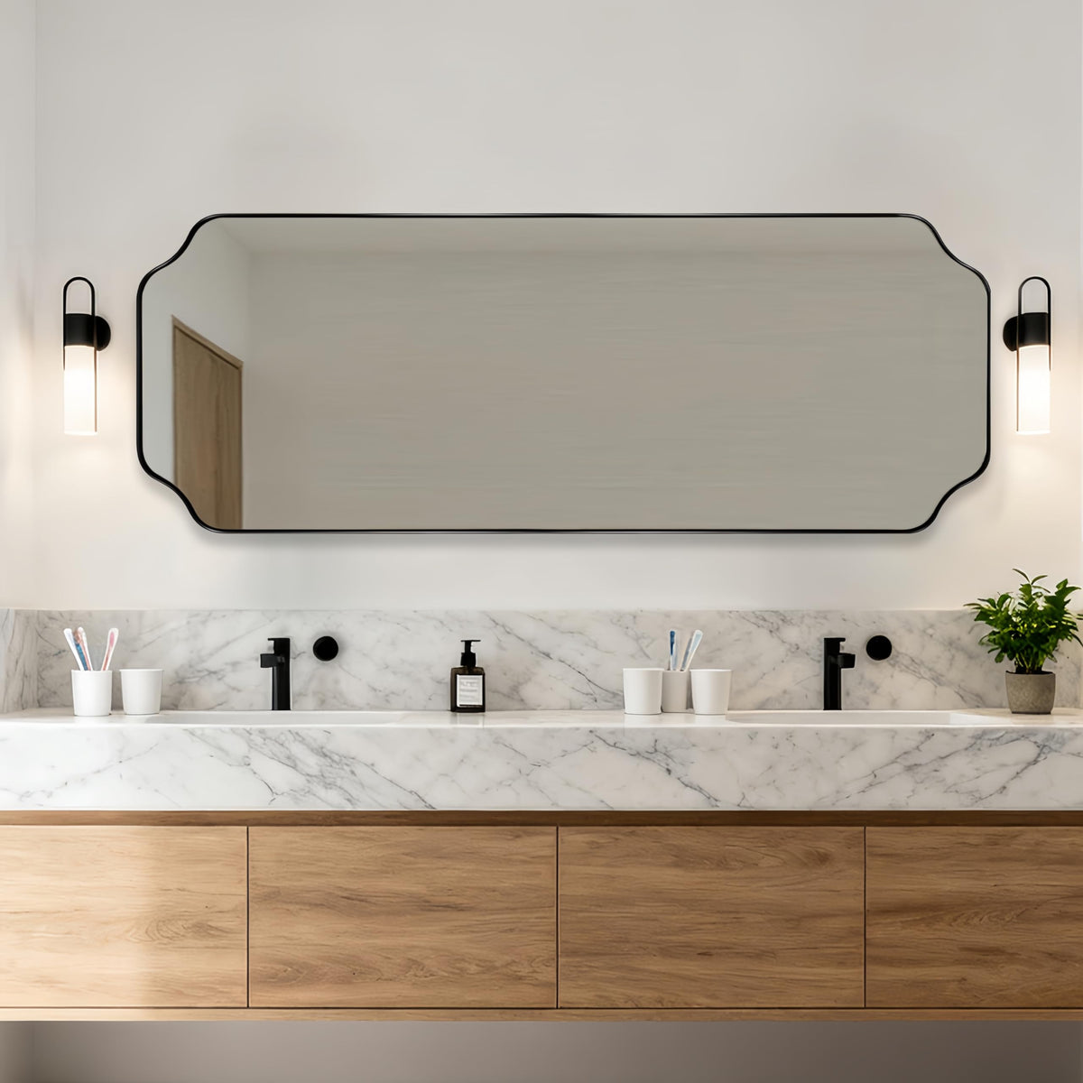 Andy Star Unique Rectangle Wall Mirror, 24"X32"