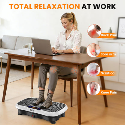 Axv Vibration Plate Fitness Platform Exercise Machine Vibrating Shaking Full Body Shaker Workout Vibrate Stand Shake Board Sport for Weight Loss Fat Burner for Gym Home Office