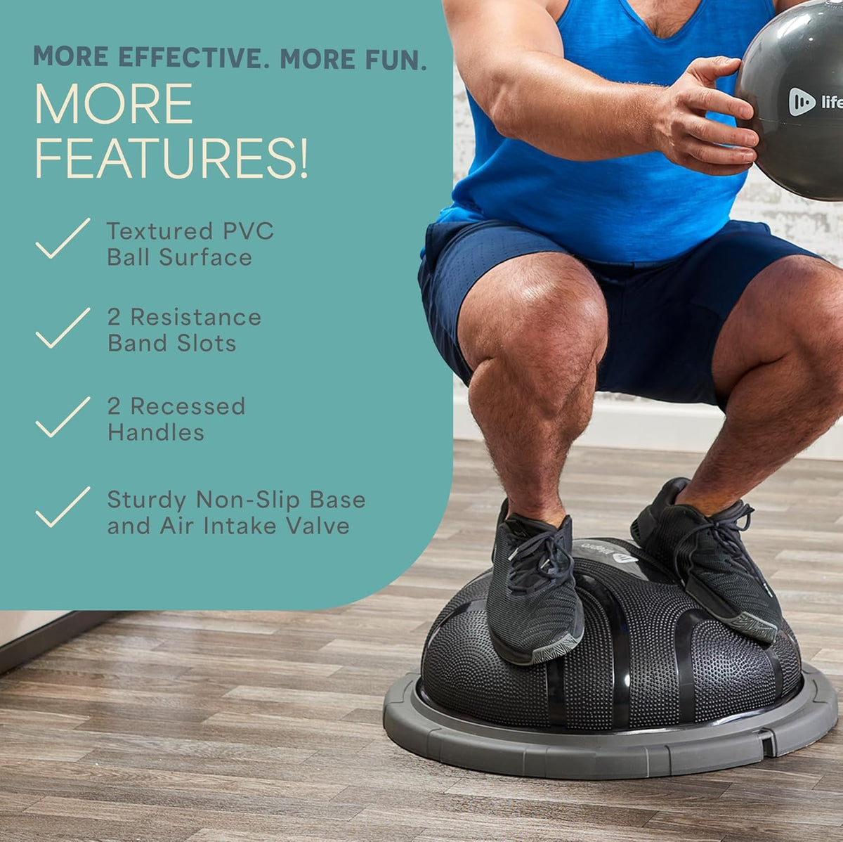 Lifepro Horizon Half Balance Ball Trainer with 440 Lb Capacity | Stability Ball for Home Gym & Physical Therapy | Full-Body Training Equipment for Core Strengthening