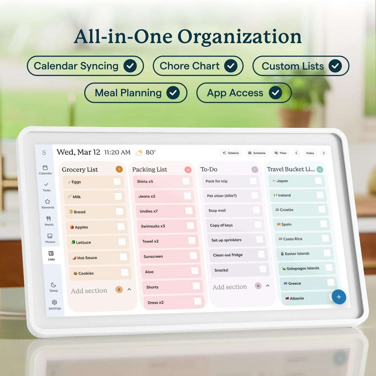 Skylight Calendar: 15-Inch Wall Planner Digital Calendar & Chore Chart, Smart Touchscreen Interactive Display