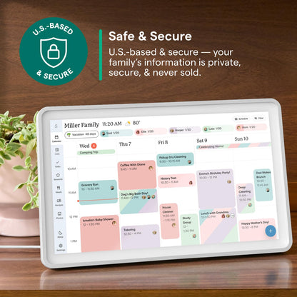 Skylight Calendar: 15-Inch Wall Planner Digital Calendar & Chore Chart, Smart Touchscreen Interactive Display