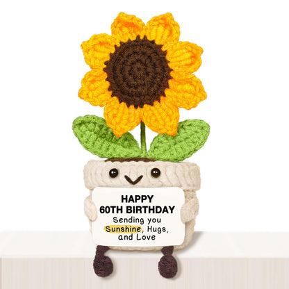 Handmade Positive Sunflower Crochet Decor