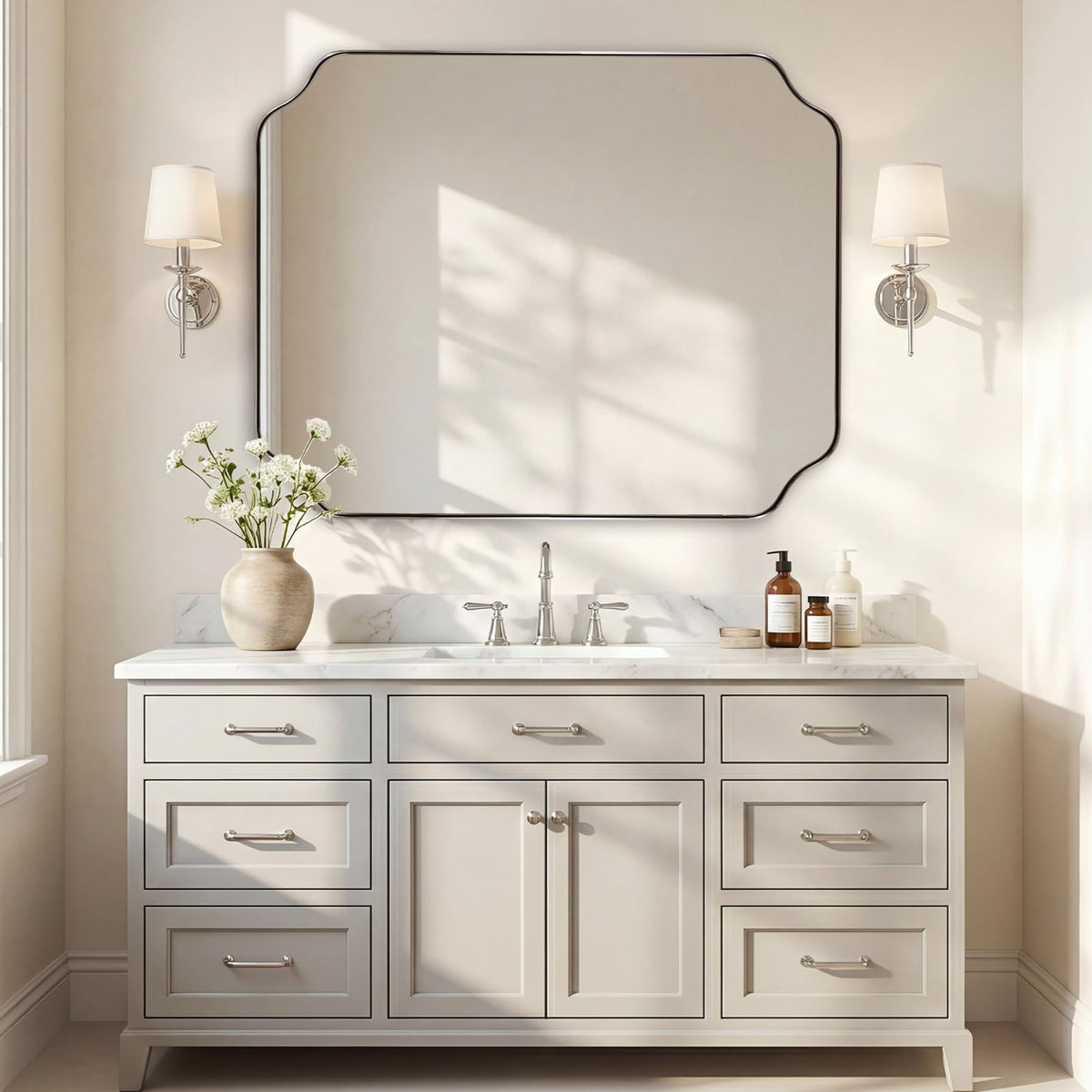 Andy Star Unique Rectangle Wall Mirror, 24"X32"