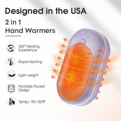 AI Hand Warmers Rechargeable 2 Pack, AI Smart Chips Electric Hand Warmers, 20Hrs Long