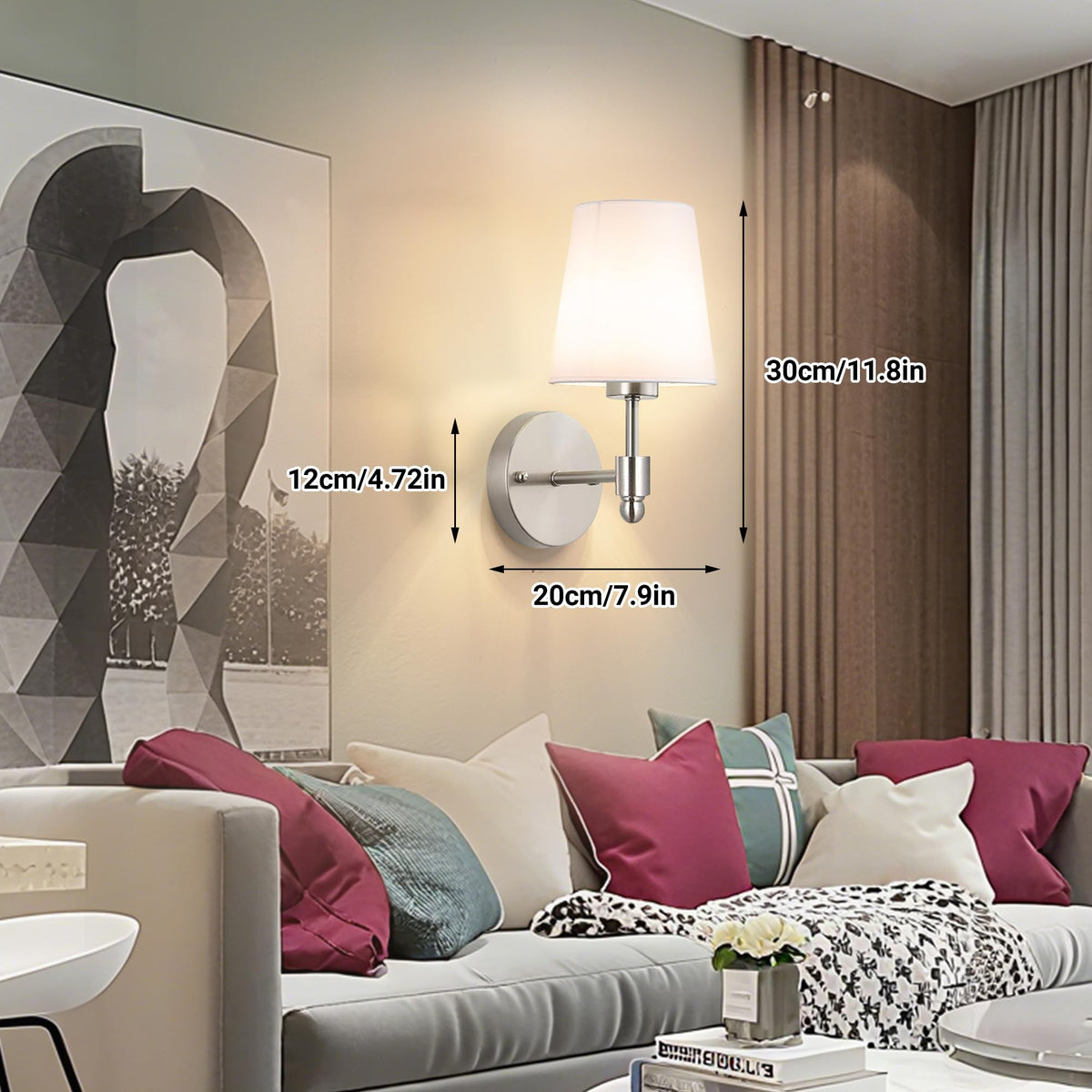 Yhcdlamp Battery Operated Wall Sconce Light with Remote Control, Dimmable Wall Sconce Set of 2