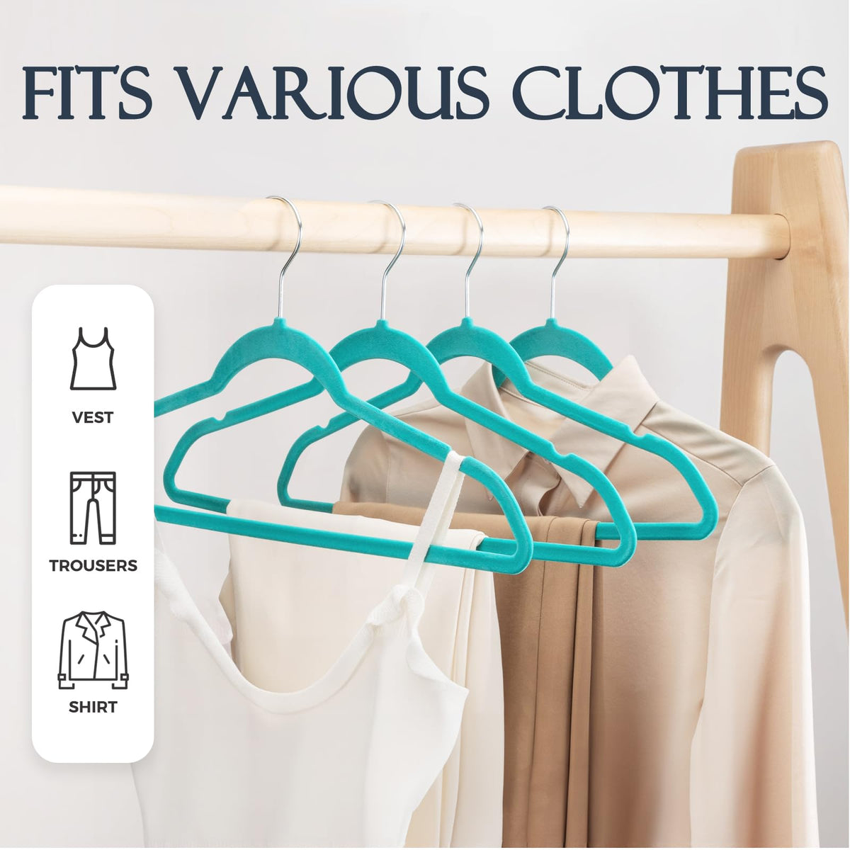 House Day Black Velvet Hangers 60 Pack