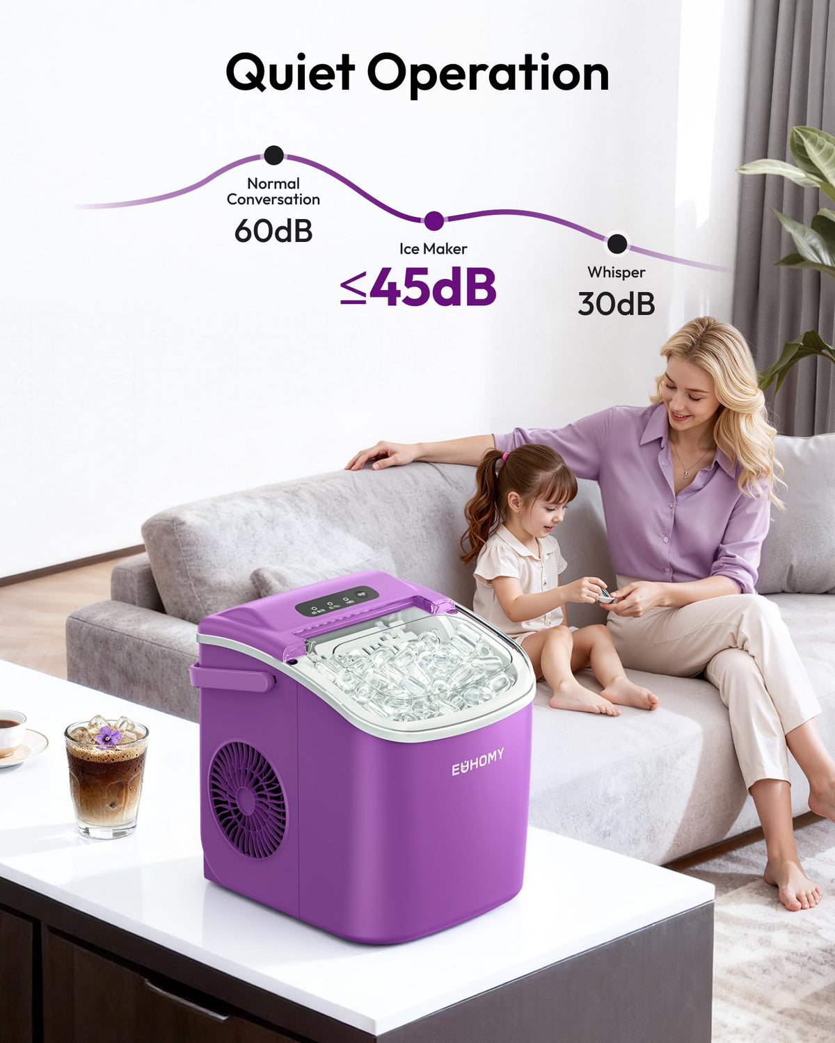 Euhomy Countertop Ice Maker Machine with Handle