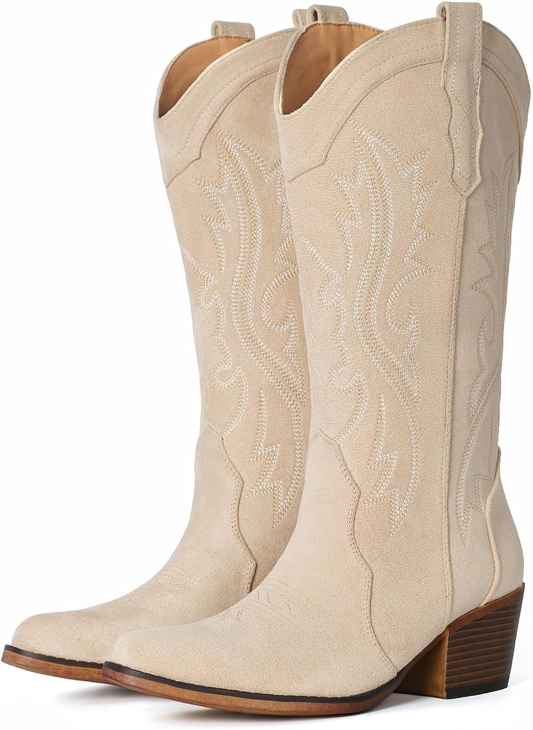 BEST SELLER - IUV Cowboy Boots For Women Western Cowgirl Boots Mid Calf Snip Toe