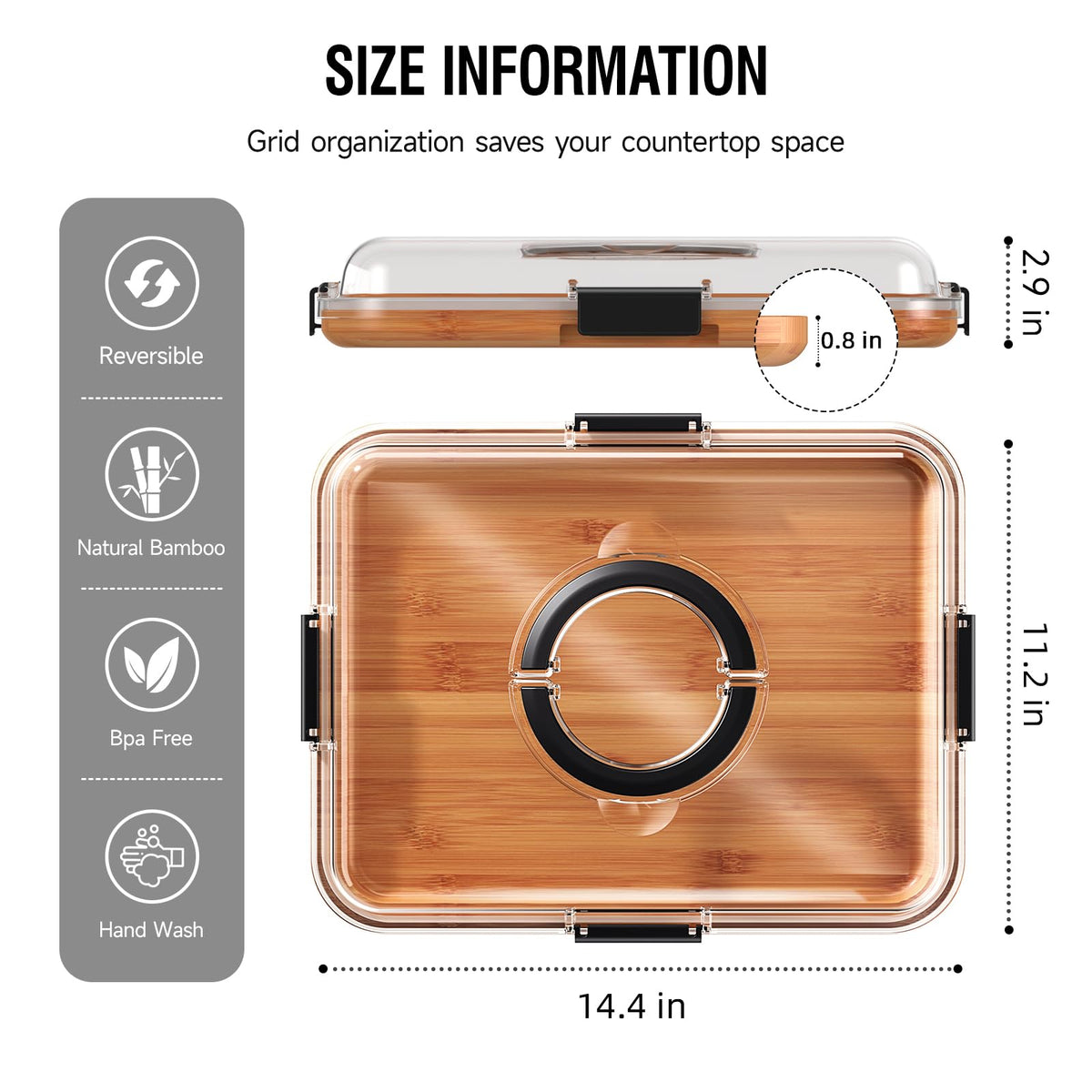 Renmxj Portable Charcuterie Boards with Lid, Cheese, Veggie & Snack Tray