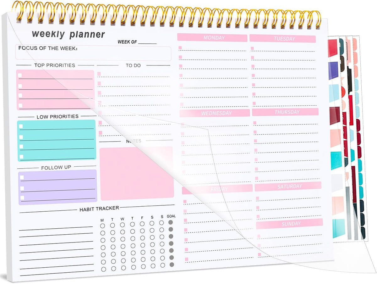 Thboxes Weekly Desk Planner, 8.5x11 In To Do List Notepad, 52 Sheets