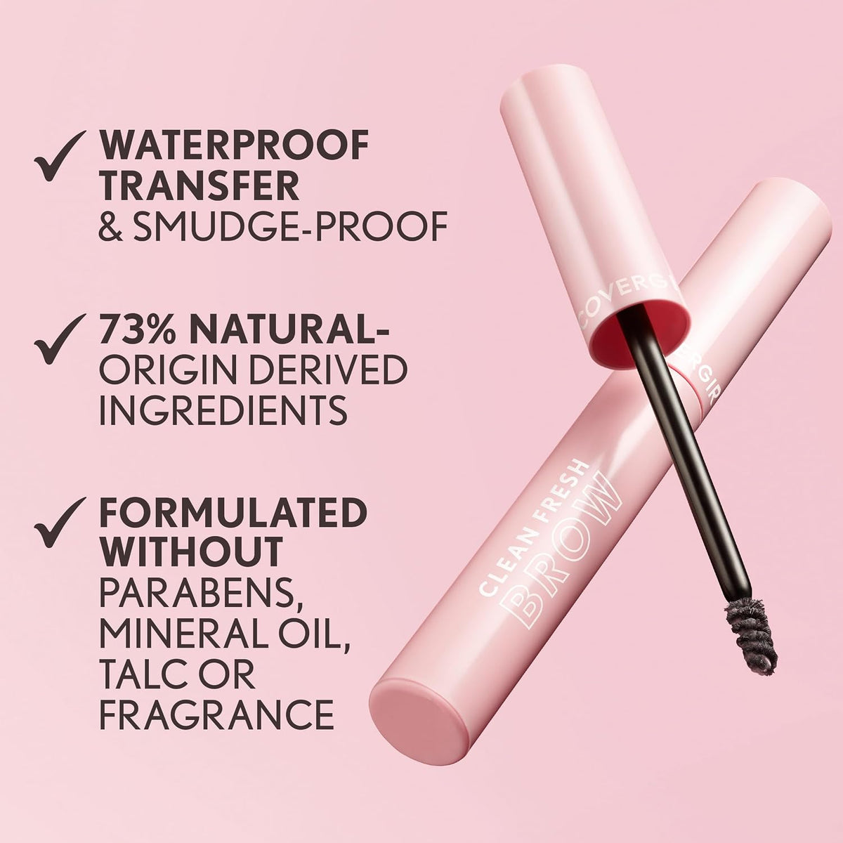 CoverGirl Clean Fresh Brow, 400 Soft Brown, Eyebrow Gel Wax, Long-Lasting, Vegan Formula, Natural Looking, Easy to Apply, Doesn't Smudge, 0.18oz