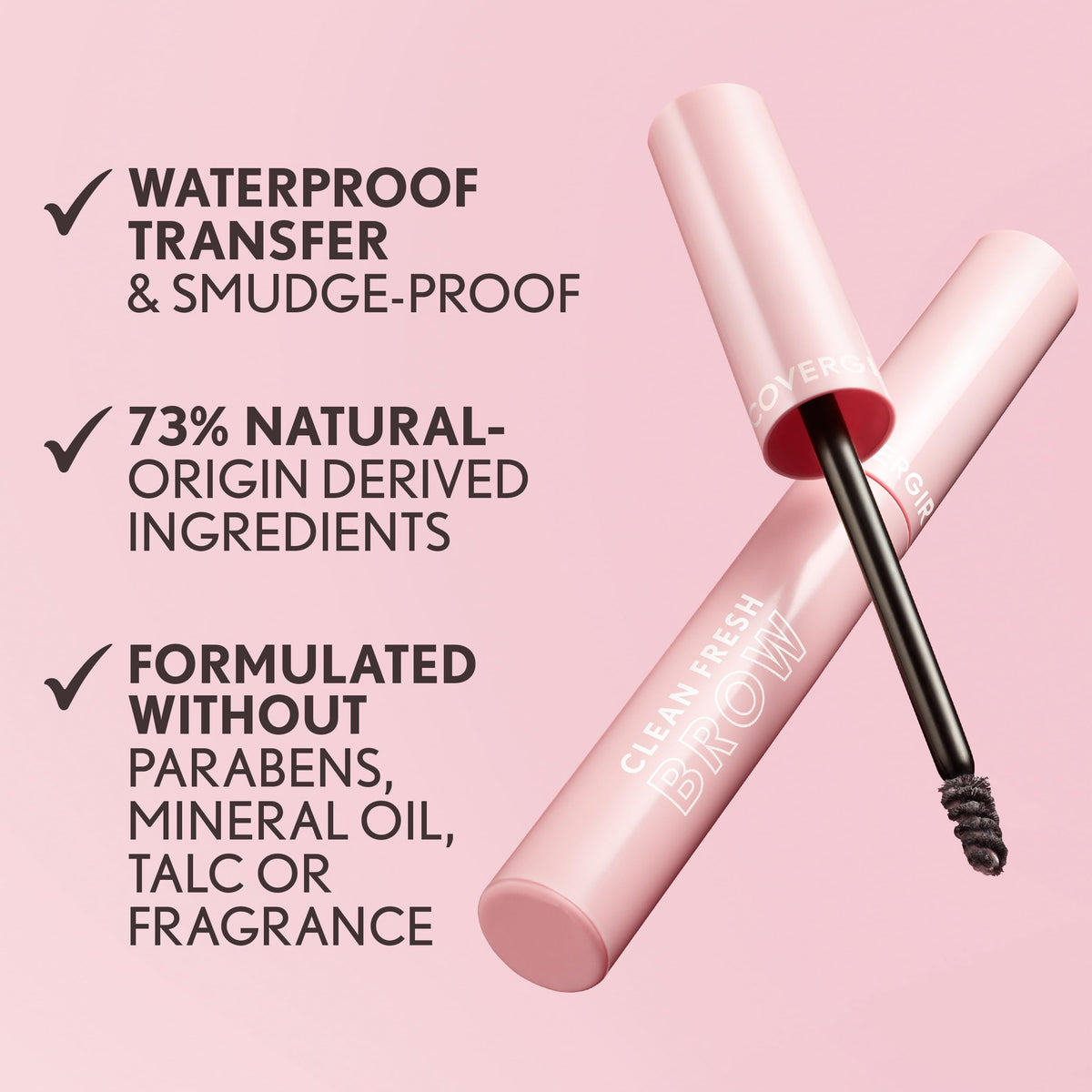 CoverGirl Clean Fresh Brow, 400 Soft Brown, Eyebrow Gel Wax, Long-Lasting, Vegan Formula, Natural Looking, Easy to Apply, Doesn't Smudge, 0.18oz