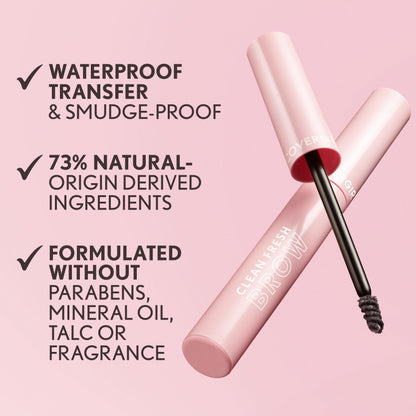 CoverGirl Clean Fresh Brow, 400 Soft Brown, Eyebrow Gel Wax, Long-Lasting, Vegan Formula, Natural Looking, Easy to Apply, Doesn't Smudge, 0.18oz