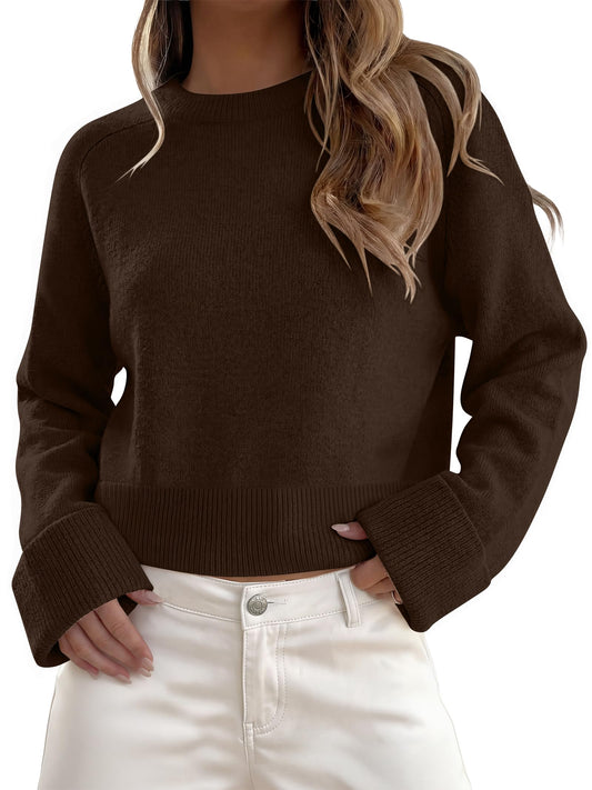ANRABESS Sweaters for Women Cropped Fall Lightweight Pullover