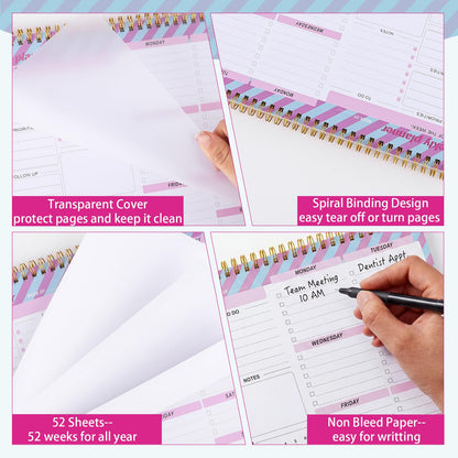 Thboxes Weekly Desk Planner, 8.5x11 In To Do List Notepad, 52 Sheets