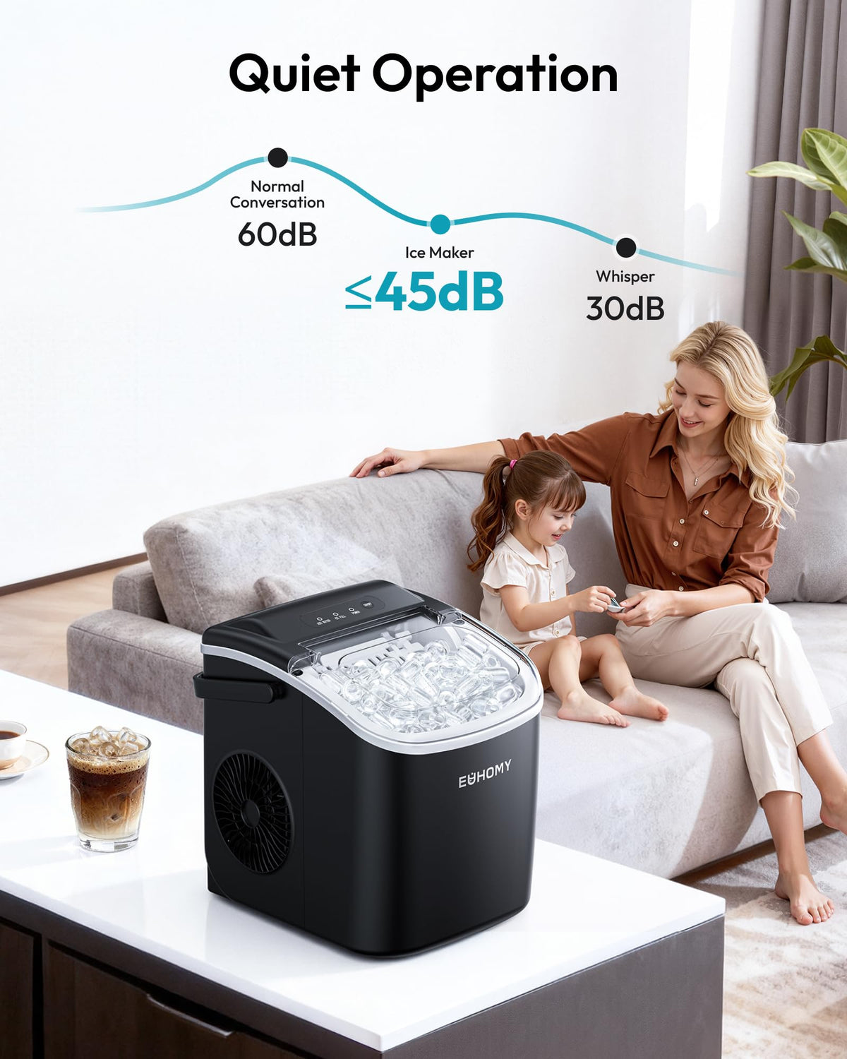 Euhomy Countertop Ice Maker Machine with Handle