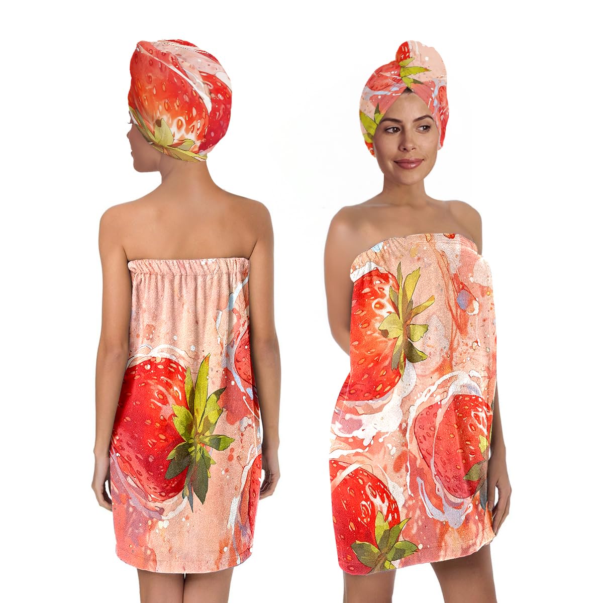 Bath Wrap and Hair Drying Towel Set – Microfiber Quick Dry
