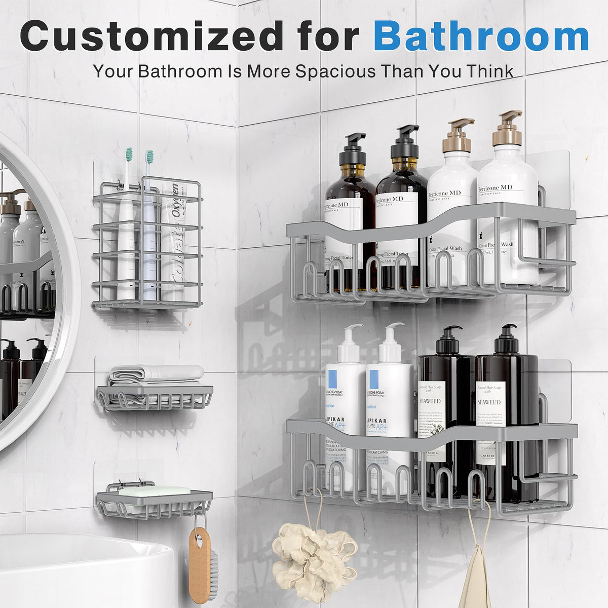 Eudele Adhesive Shower Caddy
