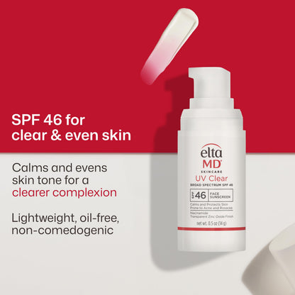 Eltamd UV Clear Face Sunscreen Spf, Oil-Free Sunscreen with Zinc Oxide, Dermatologist Recommended