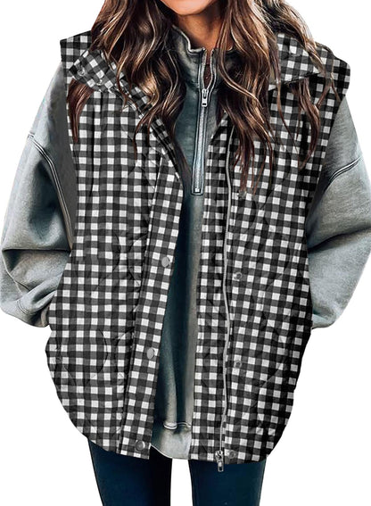 EVALESS Womens Lightweight Cropped Puffer Vest